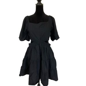 Shy Velvet Black‎ Cutout Skirt Dress Size XL Short Sleeve Concert Festival
